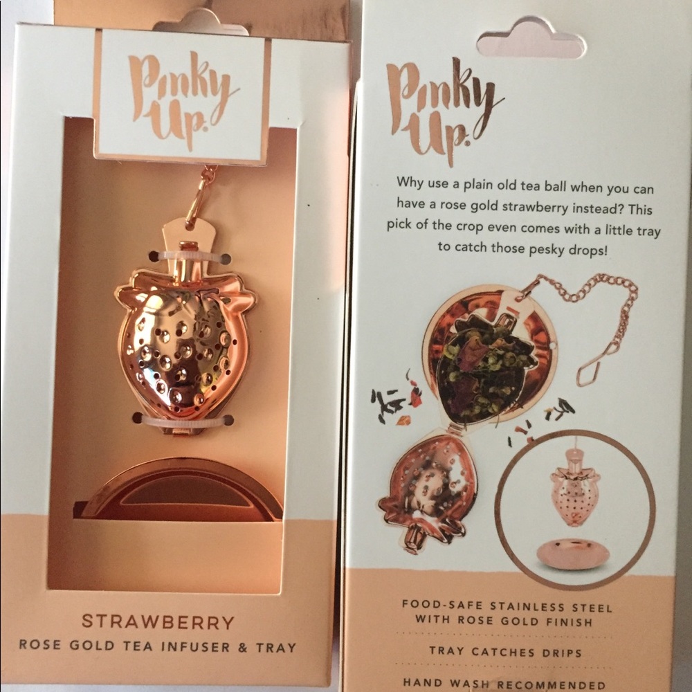 STRAWBERRY Rose Gold Tea Infuser & Tray